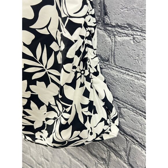 Lands End Womens Halter Swimsuit Top Black & White Floral Print Size 22W - Picture 5 of 6